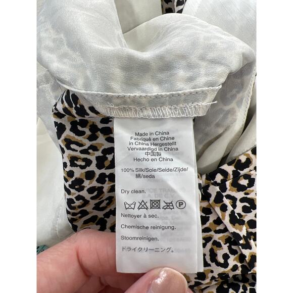 J. Crew Silk Wide Leg Cropped Pant with Tie in Leopard Print Women's - Picture 8 of 11